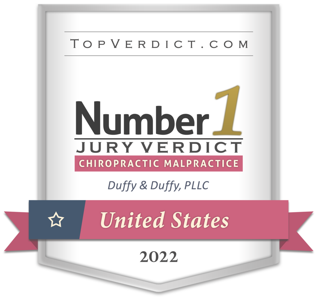 TopVerdict.com - Number 1 Jury Verdict, Chiropractic Malpractice. Duffy & Duffy, PLLC, United States 2022.