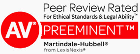 Peer Review Rated For Ethical Standards & Legal Ability - PREEMINENT Martindale-Hubbell from LexisNexis